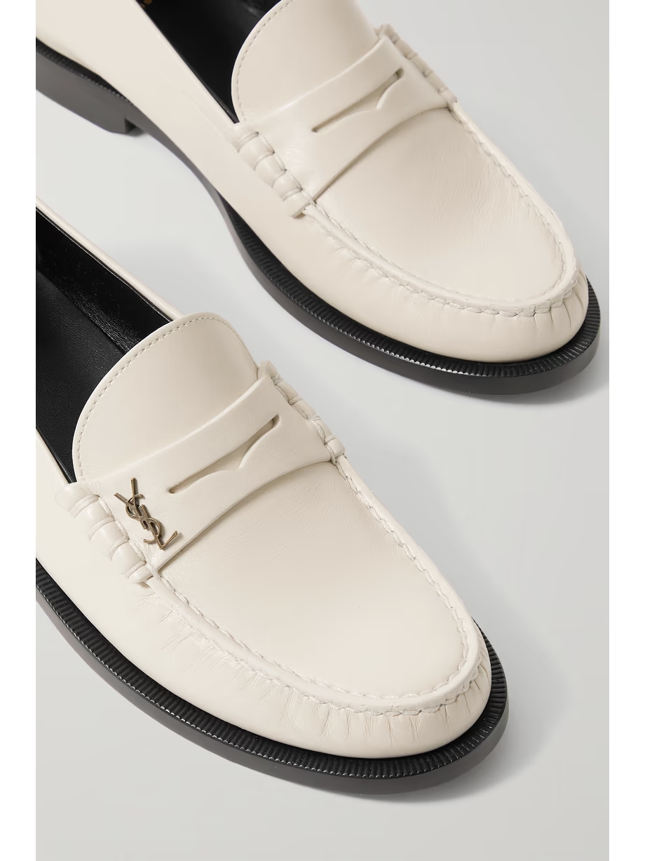 Le Loafer logo-appliquéd leather loafers Le Loafer logo-appliquéd leather loafers