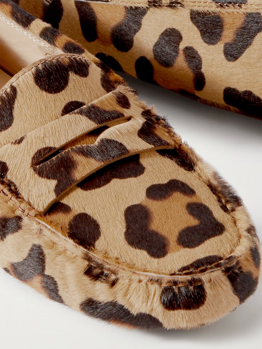 Gommino leopard-print calf hair loafers Gommino leopard-print calf hair loafers