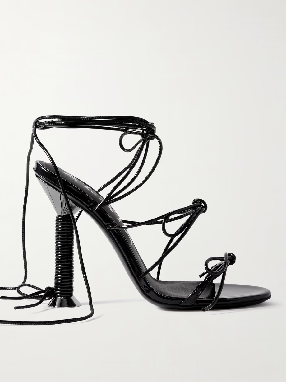 Bobine 110 lace-up bow-detailed patent-leather sandals Bobine 110 lace-up bow-detailed patent-leather sandals