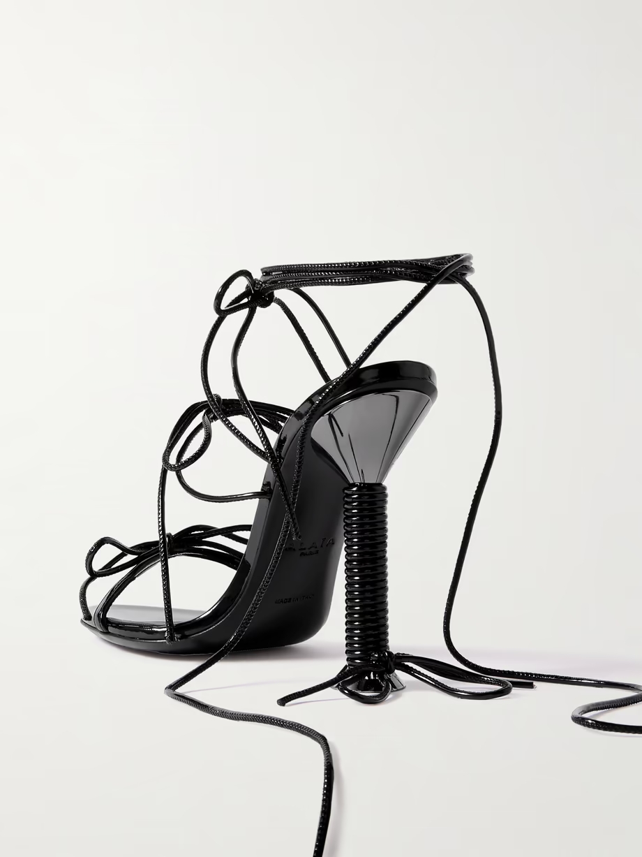 Bobine 110 lace-up bow-detailed patent-leather sandals Bobine 110 lace-up bow-detailed patent-leather sandals