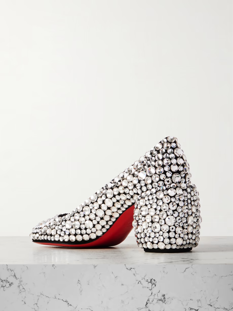 Minny Maxi 70 crystal-embellished suede pumps Minny Maxi 70 crystal-embellished suede pumps