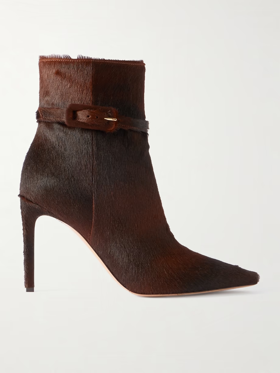 Linsay 95 buckled calf hair ankle boots Linsay 95 buckled calf hair ankle boots
