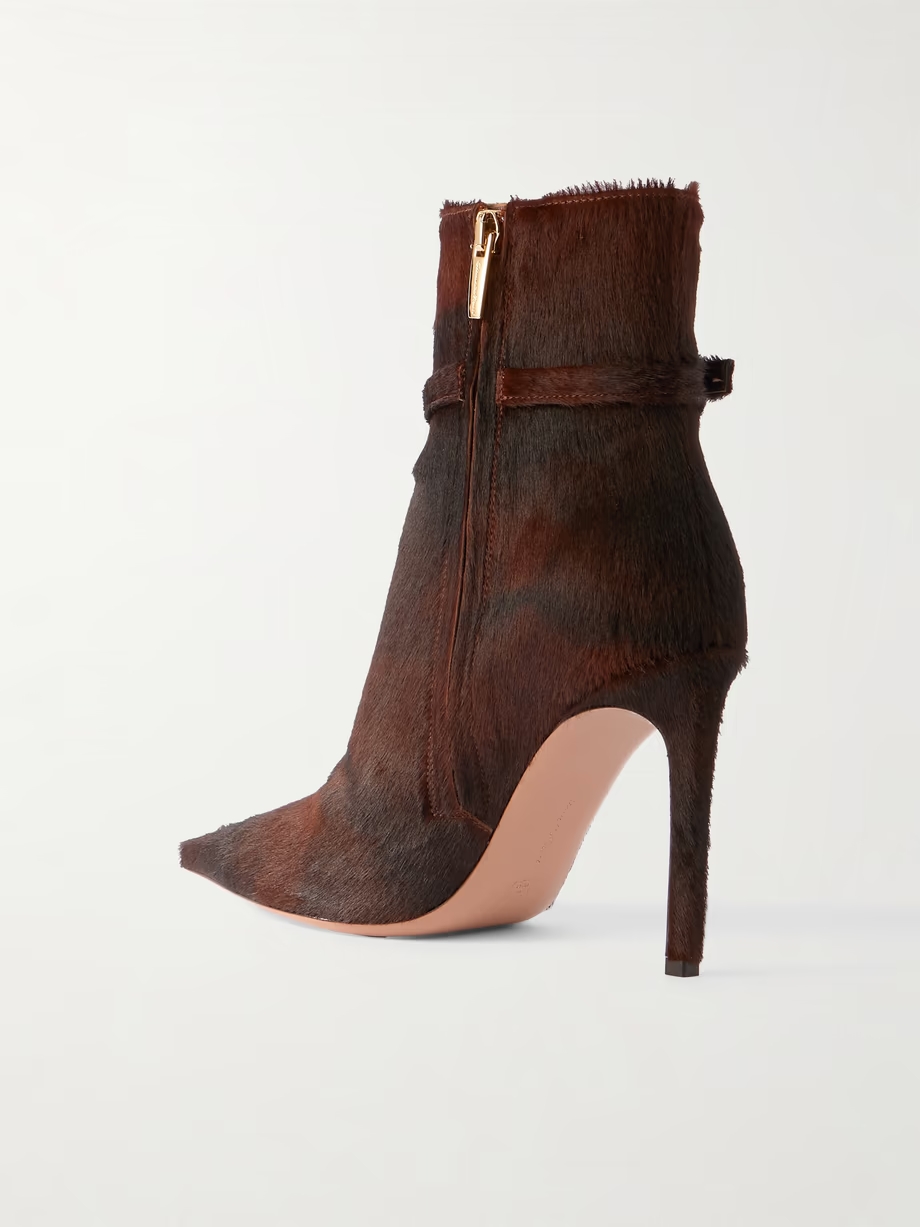 Linsay 95 buckled calf hair ankle boots Linsay 95 buckled calf hair ankle boots