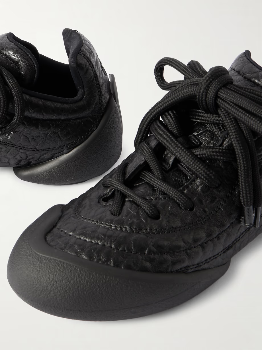 Flexion rubber-trimmed textured-leather sneakers Flexion rubber-trimmed textured-leather sneakers