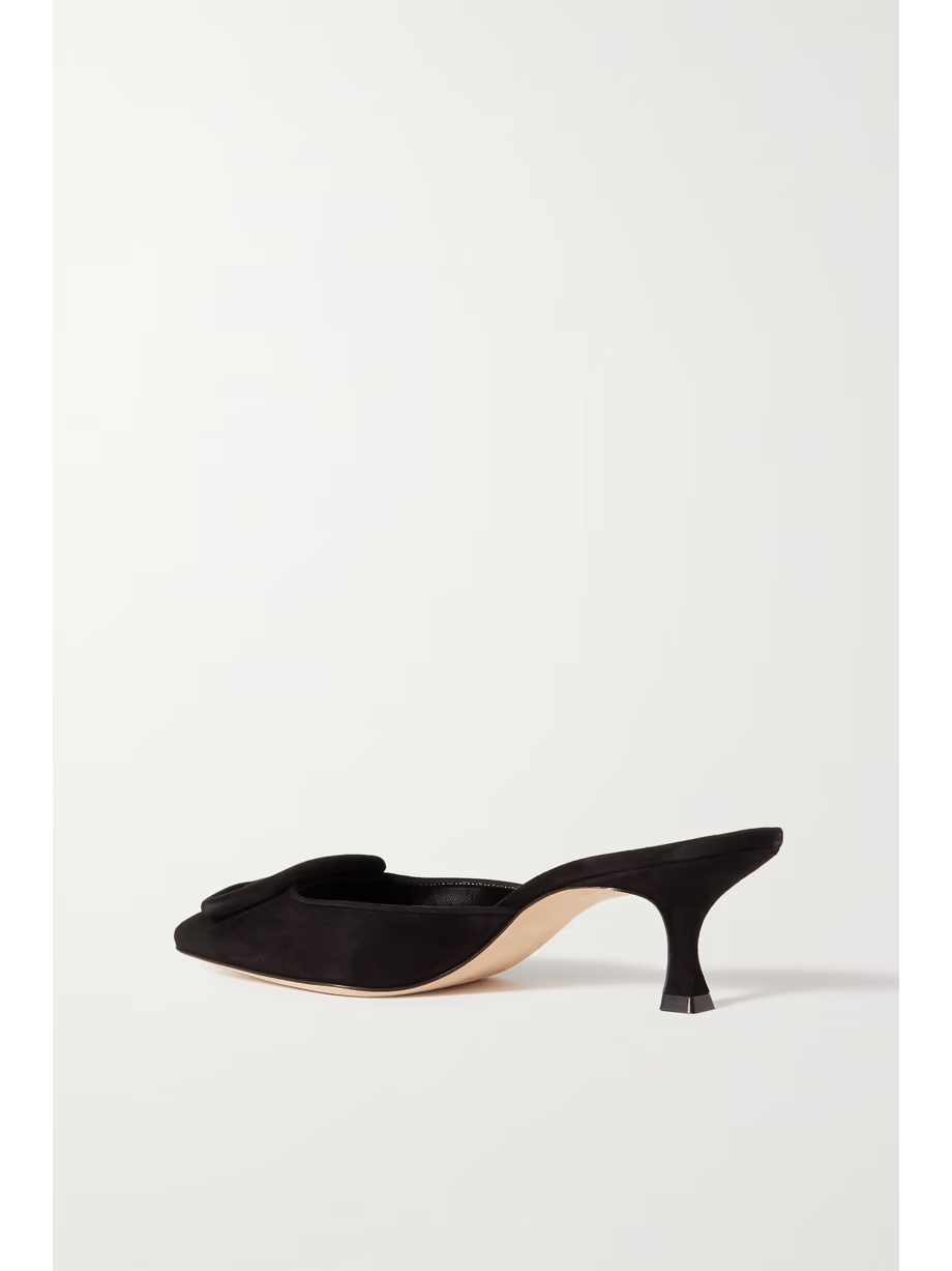 Maysale 50 buckled suede mules Maysale 50 buckled suede mules