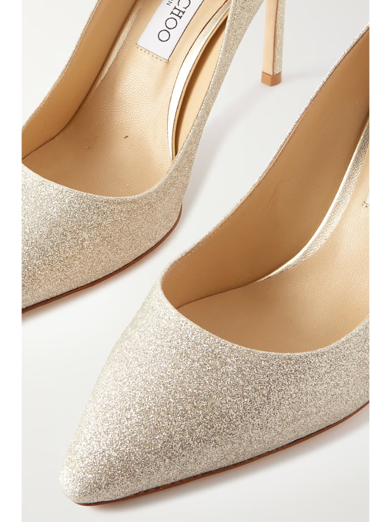 Romy glittered leather pumps Romy glittered leather pumps