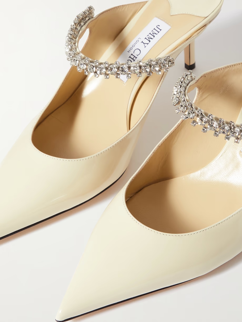 Bing 65 crystal-embellished patent-leather mules Bing 65 crystal-embellished patent-leather mules