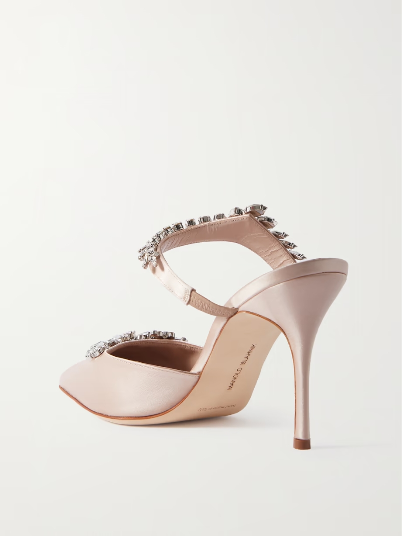 Lurum 90 crystal-embellished satin mules Lurum 90 crystal-embellished satin mules
