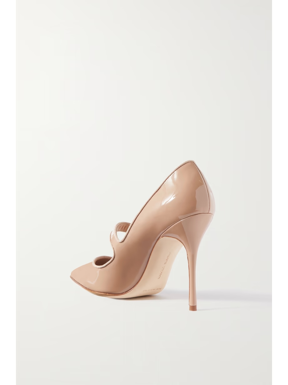 Campari 105 grosgrain-trimmed patent-leather pumps Campari 105 grosgrain-trimmed patent-leather pumps