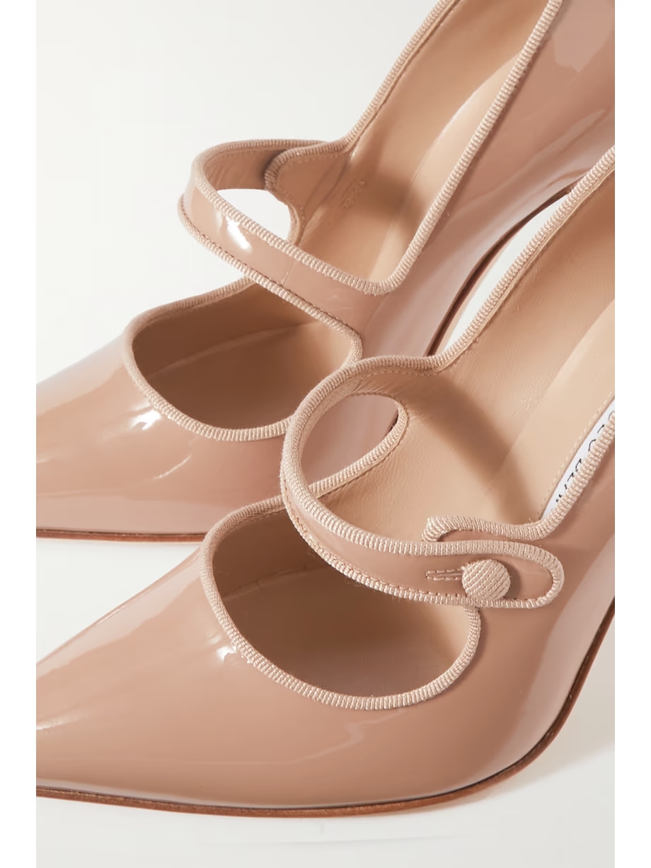Campari 105 grosgrain-trimmed patent-leather pumps Campari 105 grosgrain-trimmed patent-leather pumps