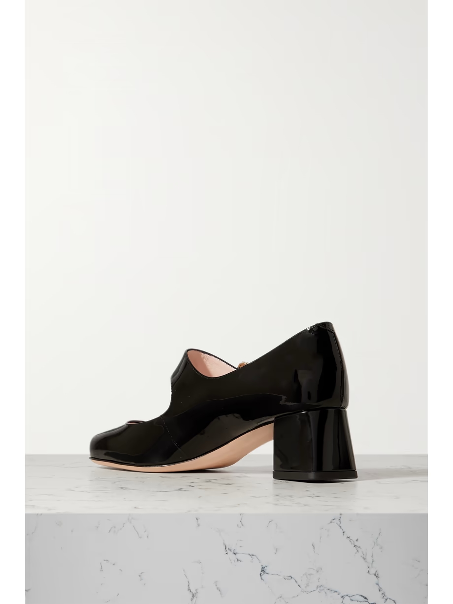 Très Vivier crystal-embellished patent-leather Mary Jane pumps Très Vivier crystal-embellished patent-leather Mary Jane pumps