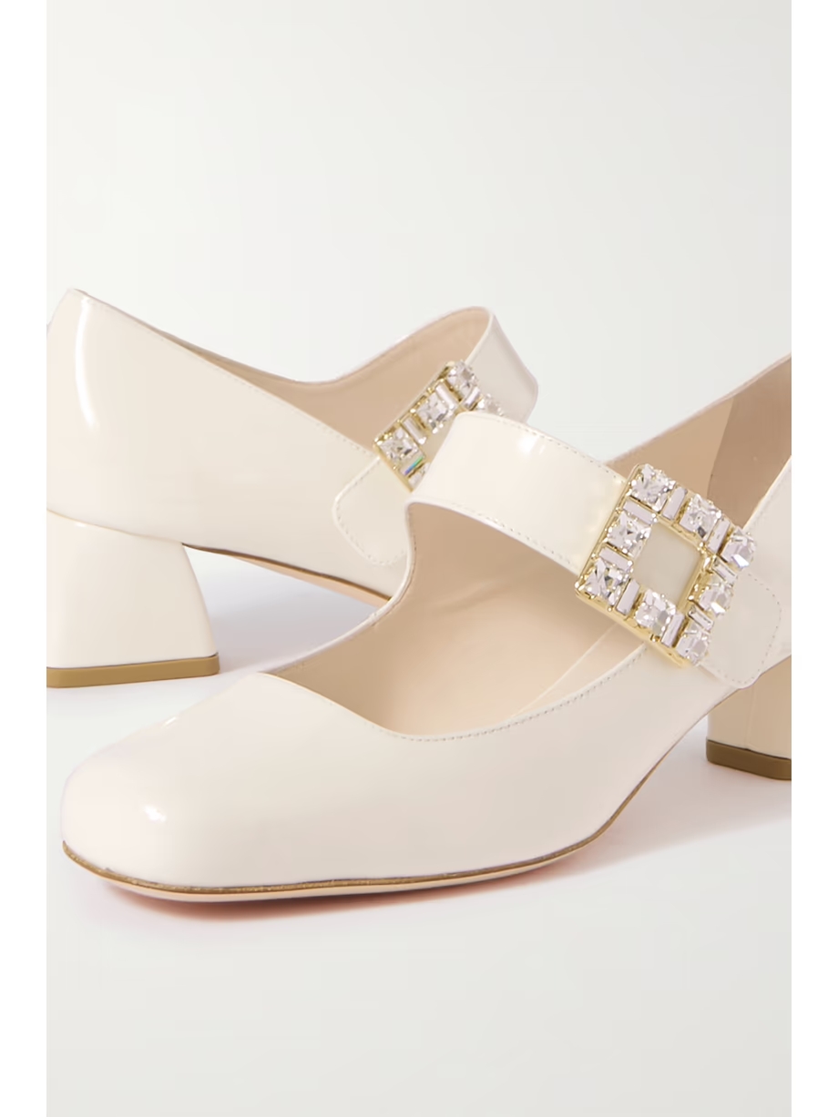 Très Vivier crystal-embellished patent-leather Mary Jane pumps Très Vivier crystal-embellished patent-leather Mary Jane pumps