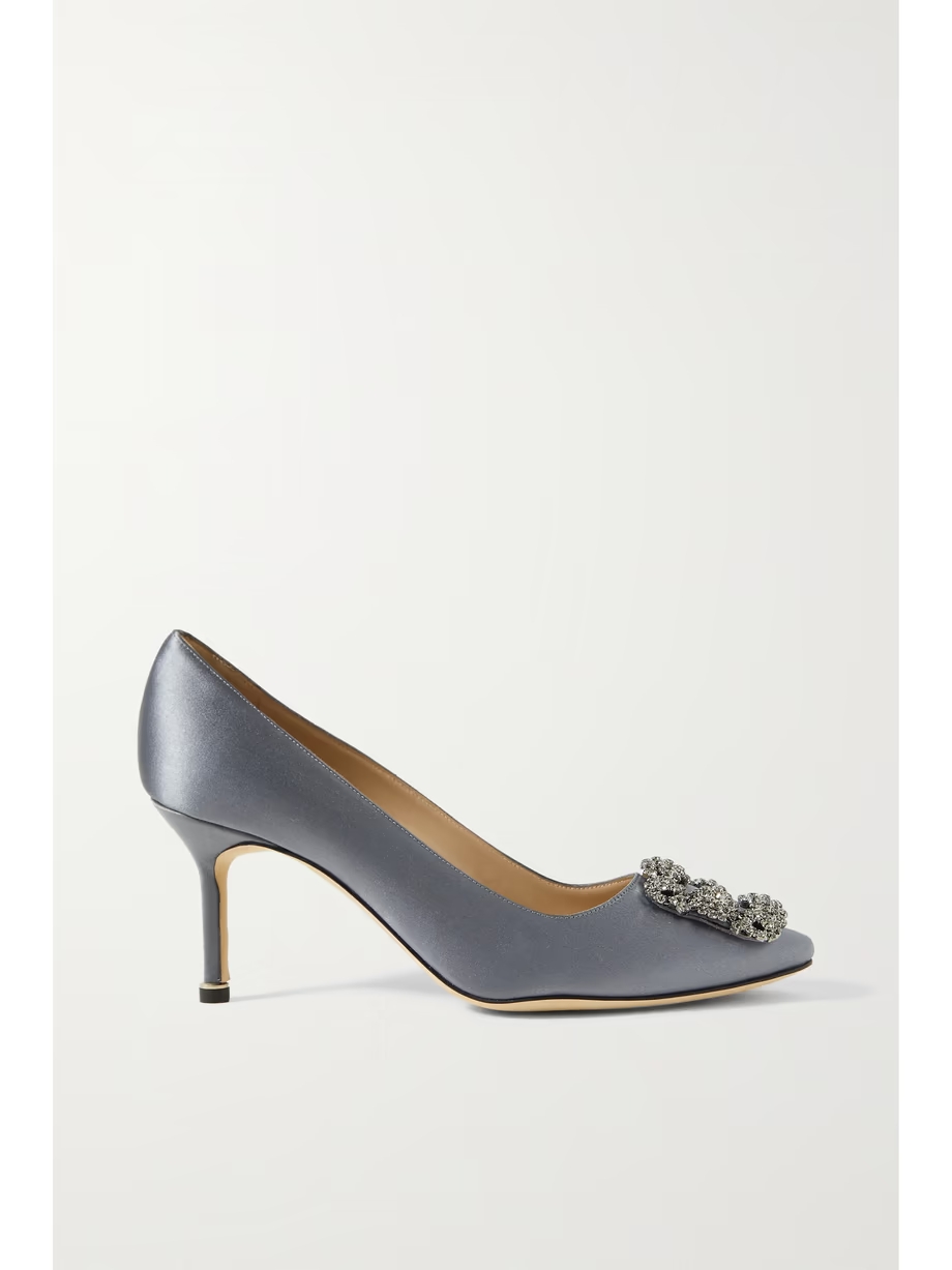 Hangisi 70 embellished satin pumps Hangisi 70 embellished satin pumps