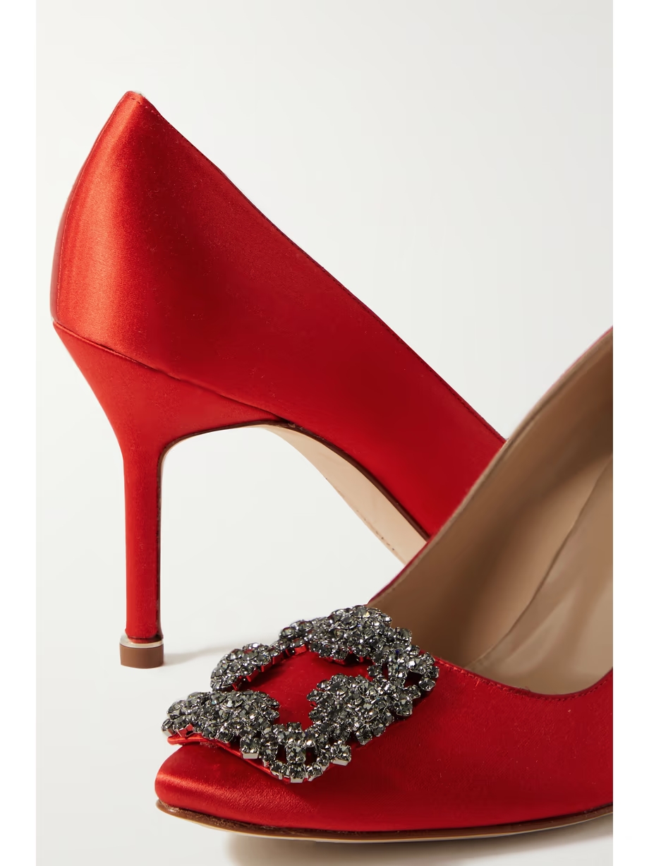 Hangisi 90 embellished satin pumps Hangisi 90 embellished satin pumps