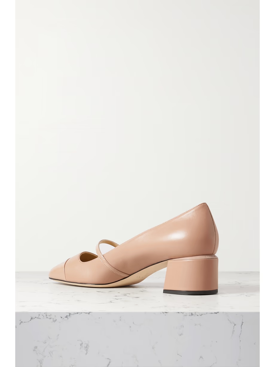 Elisa 45 embellished patent-trimmed leather Mary Jane pumps Elisa 45 embellished patent-trimmed leather Mary Jane pumps