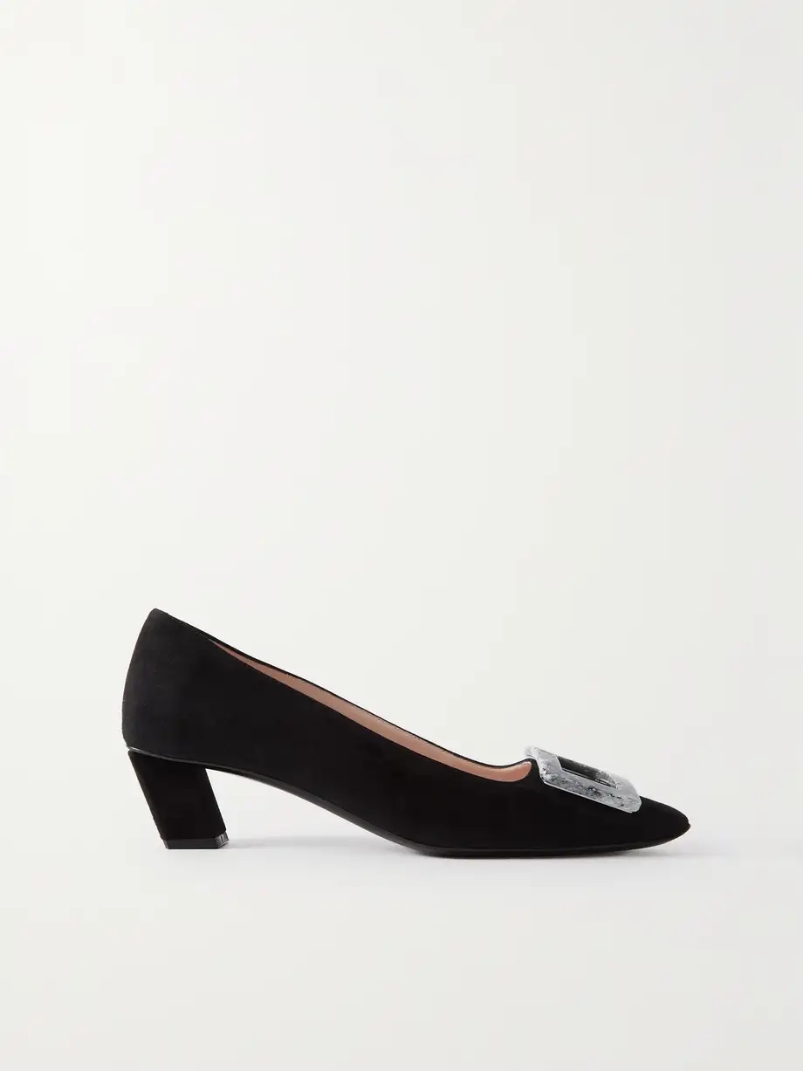 Belle Vivier embellished suede pumps Belle Vivier embellished suede pumps