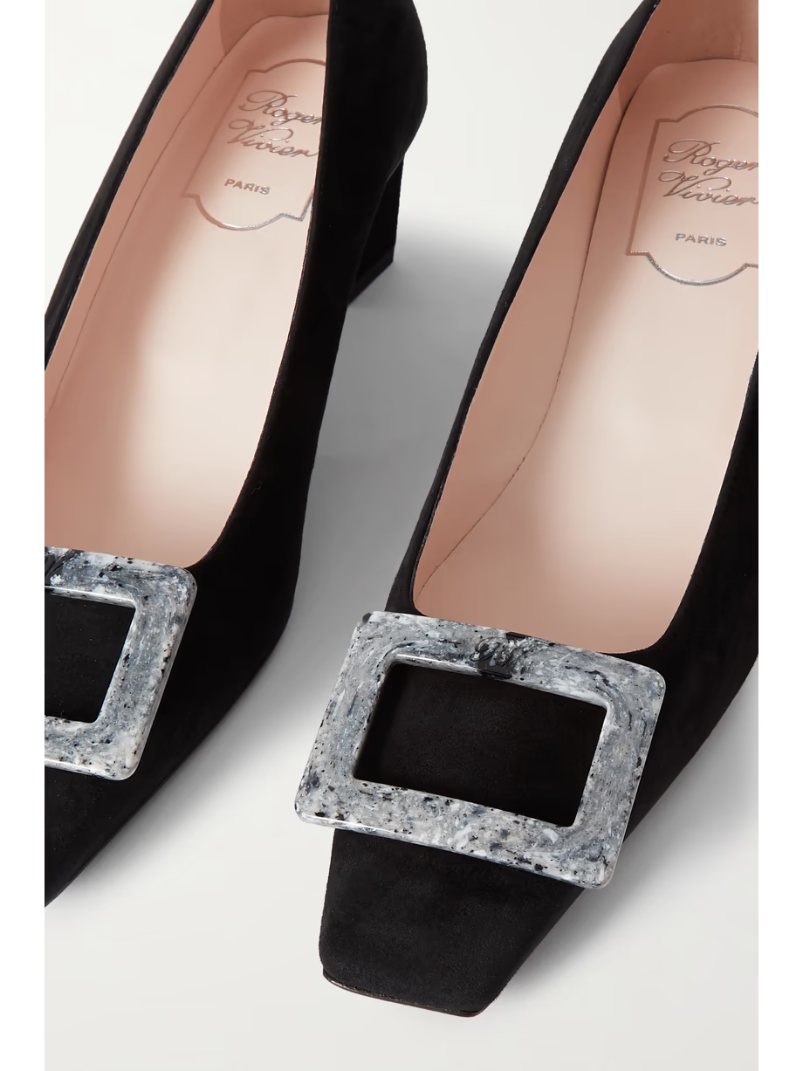 Belle Vivier embellished suede pumps Belle Vivier embellished suede pumps