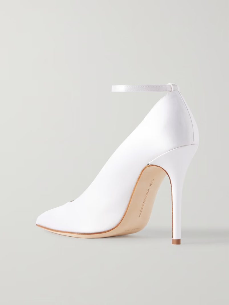 Crystal-embellished silk-satin pumps Crystal-embellished silk-satin pumps