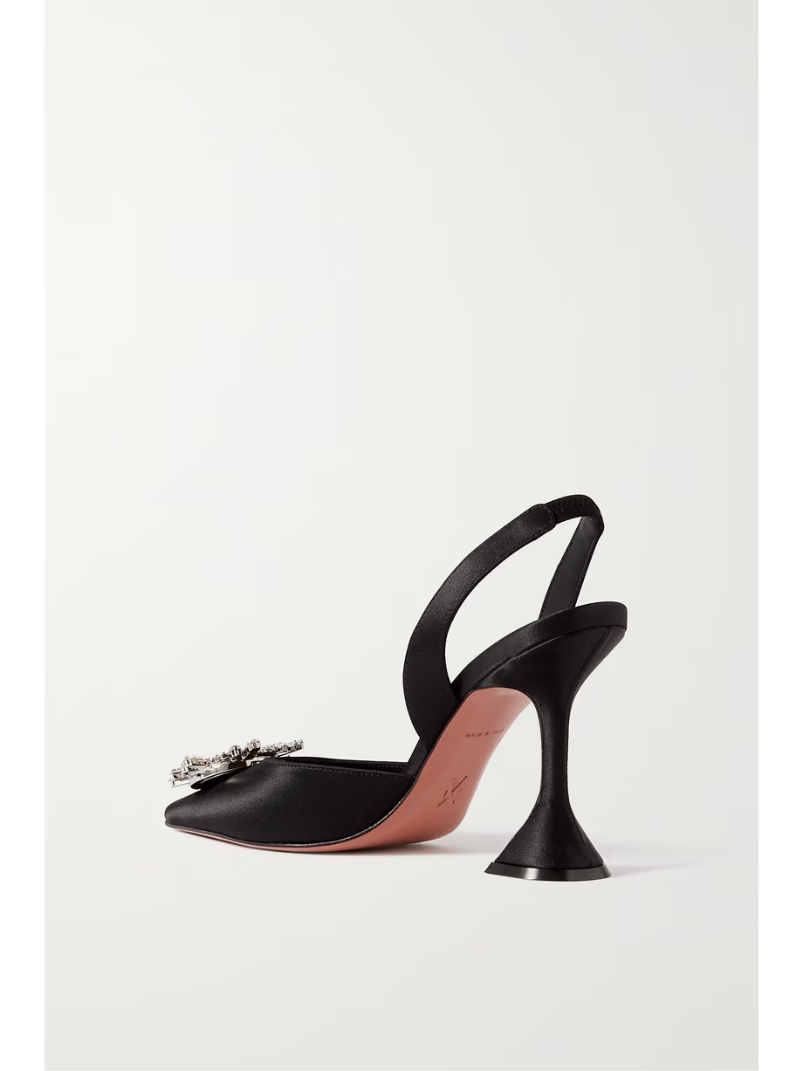 Begum Swarovski crystal-embellished satin slingback pumps Begum Swarovski crystal-embellished satin slingback pumps