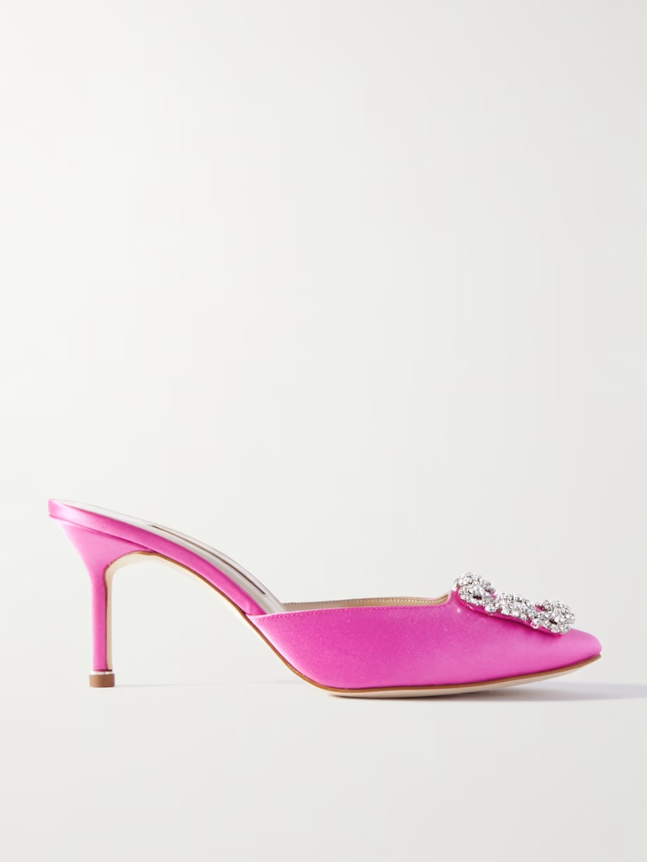 Hangisimu 70 crystal-embellished satin mules Hangisimu 70 crystal-embellished satin mules