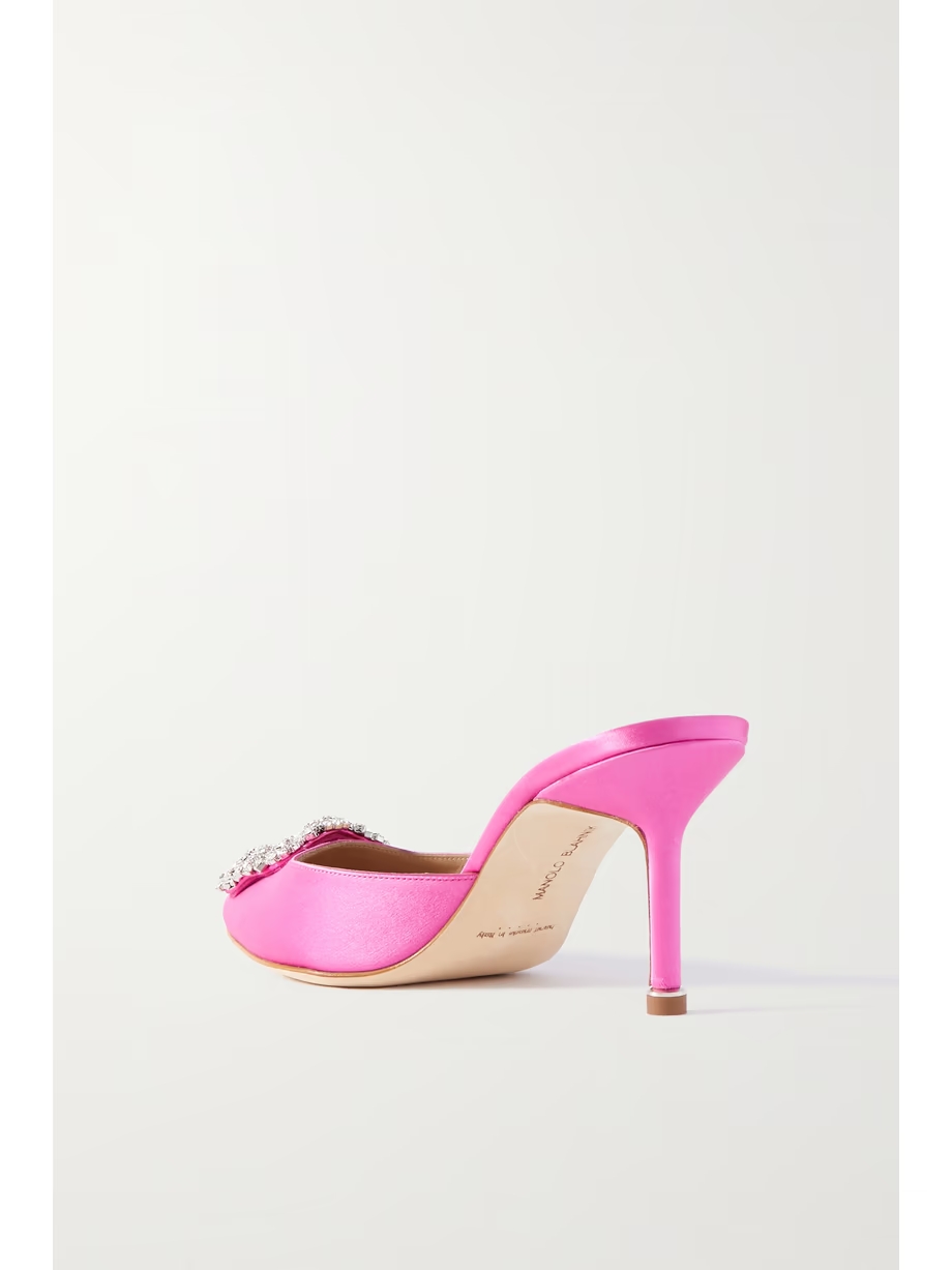 Hangisimu 70 crystal-embellished satin mules Hangisimu 70 crystal-embellished satin mules