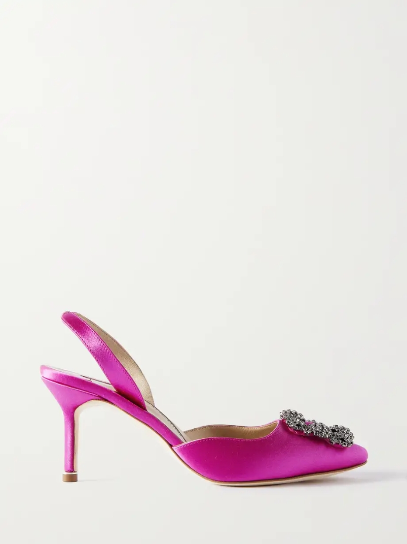Hangisli 70 embellished satin slingback pumps Hangisli 70 embellished satin slingback pumps