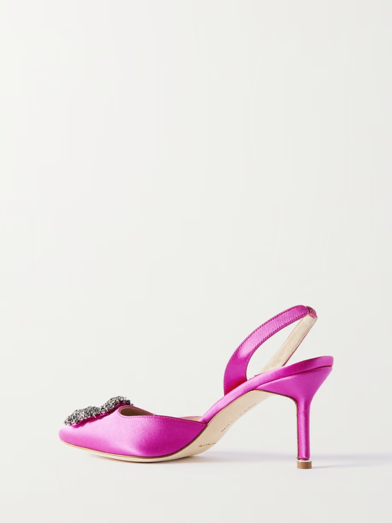 Hangisli 70 embellished satin slingback pumps Hangisli 70 embellished satin slingback pumps