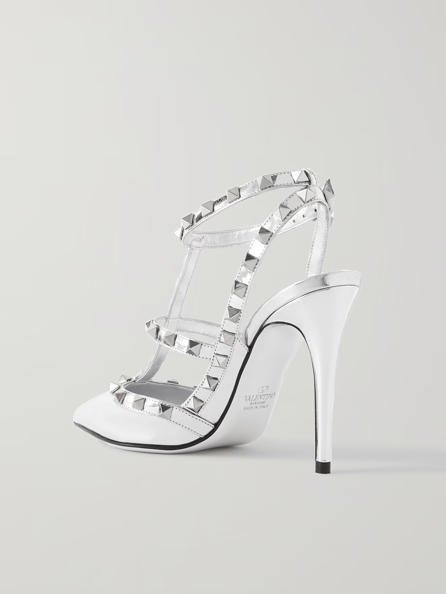 Rockstud 100 mirrored-leather pumps Rockstud 100 mirrored-leather pumps