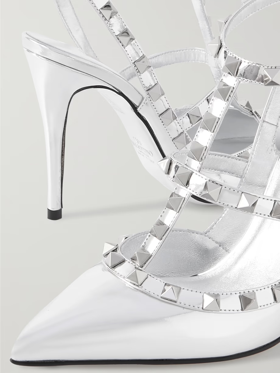 Rockstud 100 mirrored-leather pumps Rockstud 100 mirrored-leather pumps