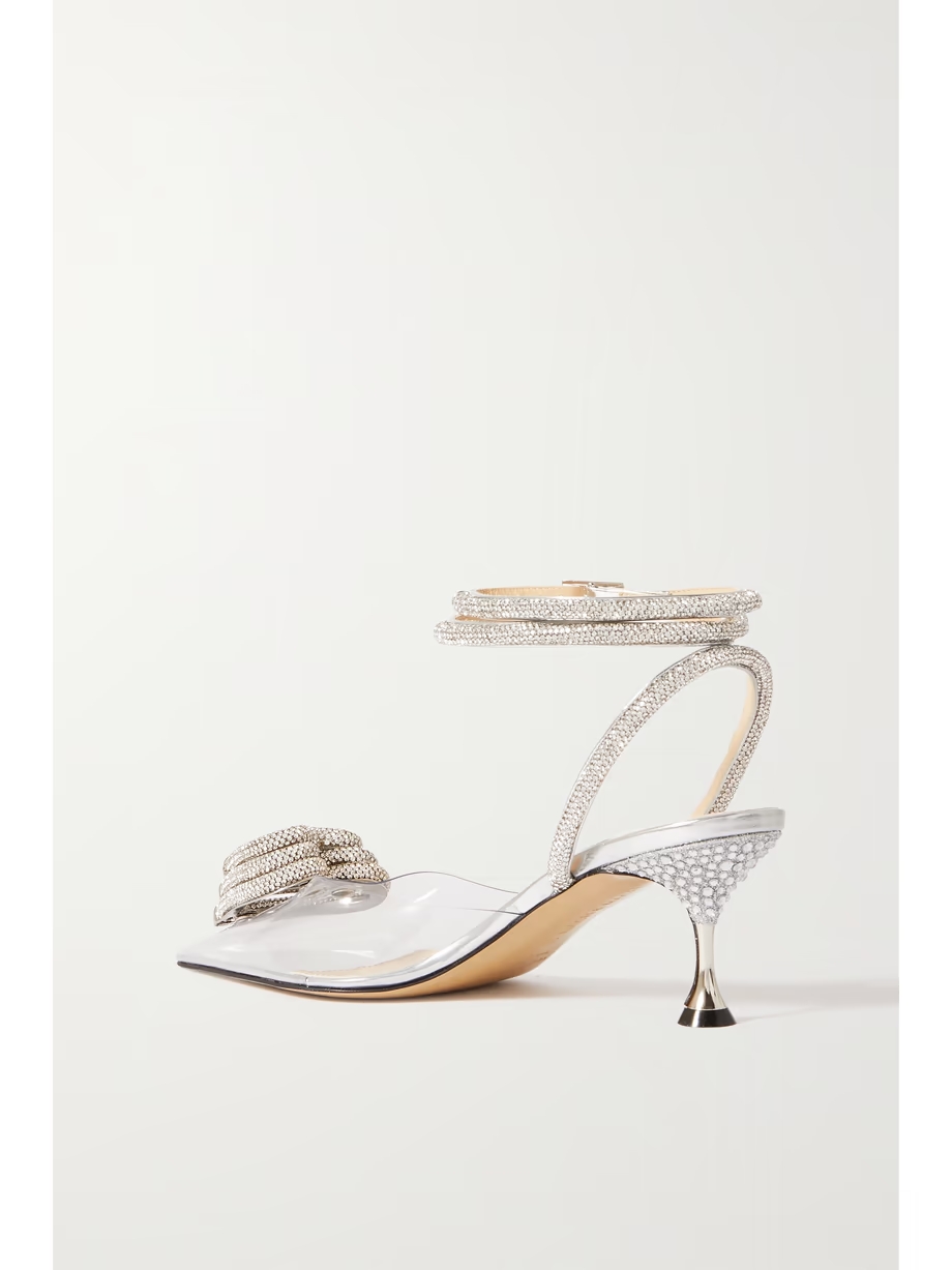 Triple Heart crystal-embellished PVC and metallic leather pumps Triple Heart crystal-embellished PVC and metallic leather pumps