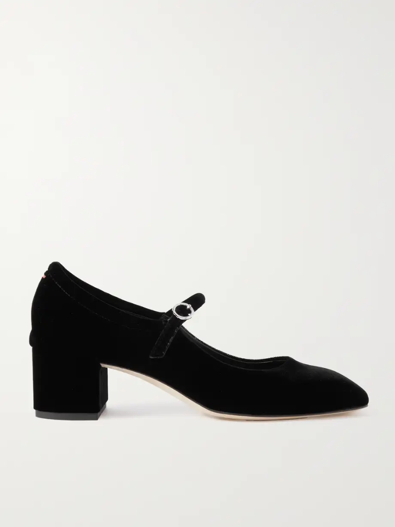 Aline velvet Mary Jane pumps Aline velvet Mary Jane pumps