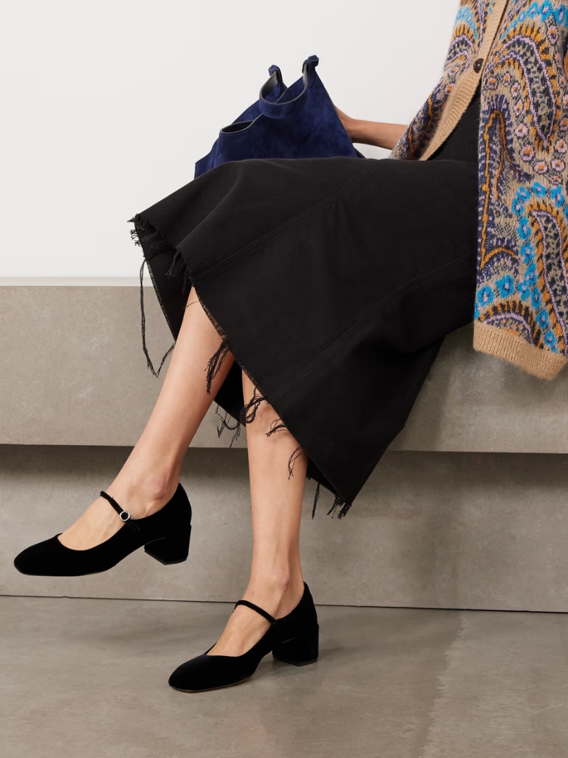 Aline velvet Mary Jane pumps Aline velvet Mary Jane pumps