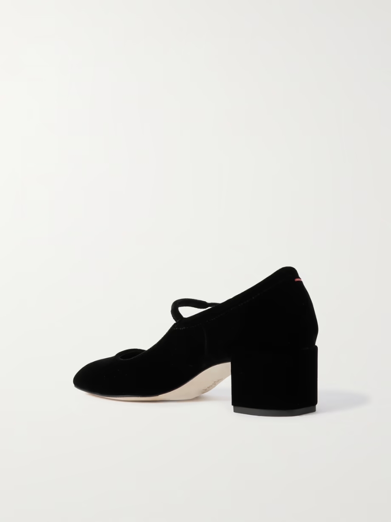 Aline velvet Mary Jane pumps Aline velvet Mary Jane pumps