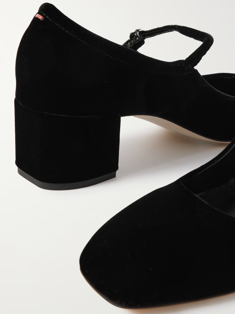 Aline velvet Mary Jane pumps Aline velvet Mary Jane pumps