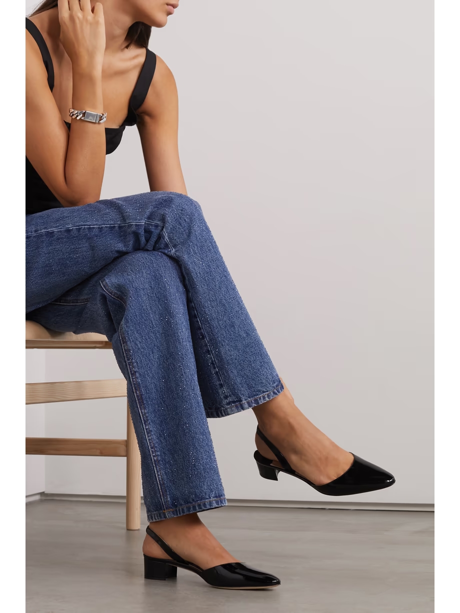 Aspro 30 patent-leather slingback point-toe pumps Aspro 30 patent-leather slingback point-toe pumps