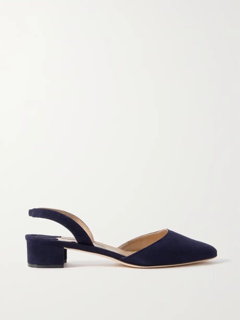 Aspro 30 suede slingback point-toe pumps Aspro 30 suede slingback point-toe pumps