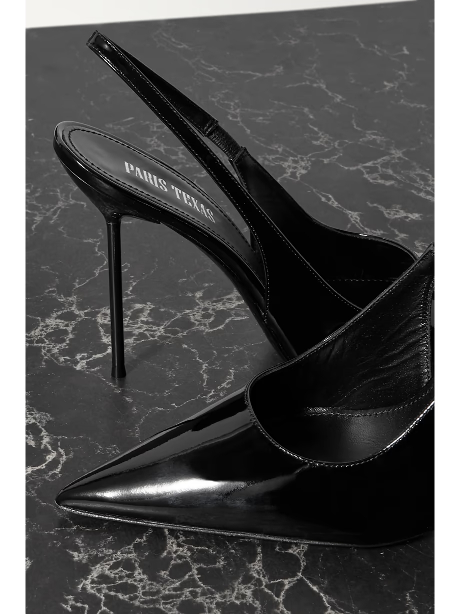 Lidia patent-leather slingback pumps Lidia patent-leather slingback pumps