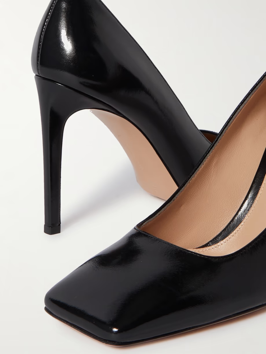 100 glossed-leather pumps 100 glossed-leather pumps