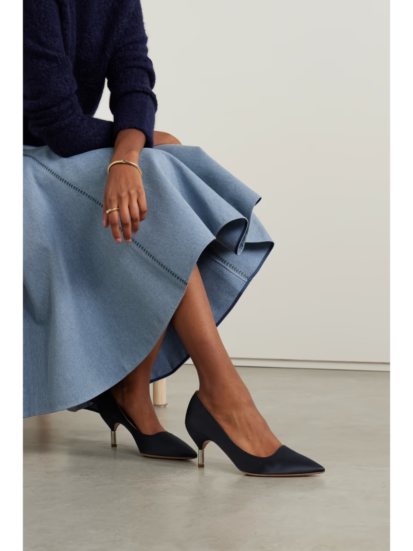 + NET SUSTAIN Inaya embellished satin pumps + NET SUSTAIN Inaya embellished satin pumps