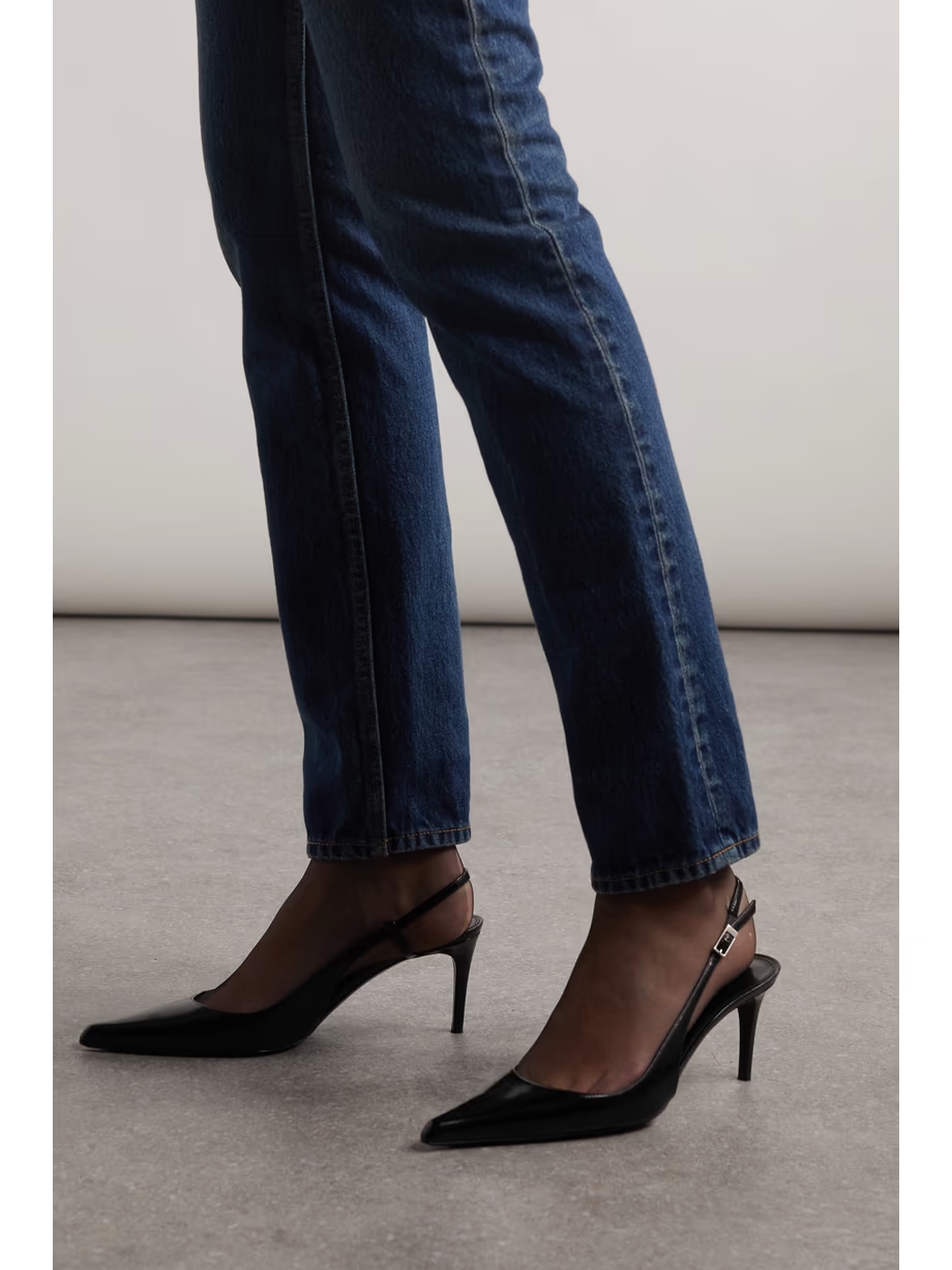 Vendome patent-leather slingback pumps Vendome patent-leather slingback pumps