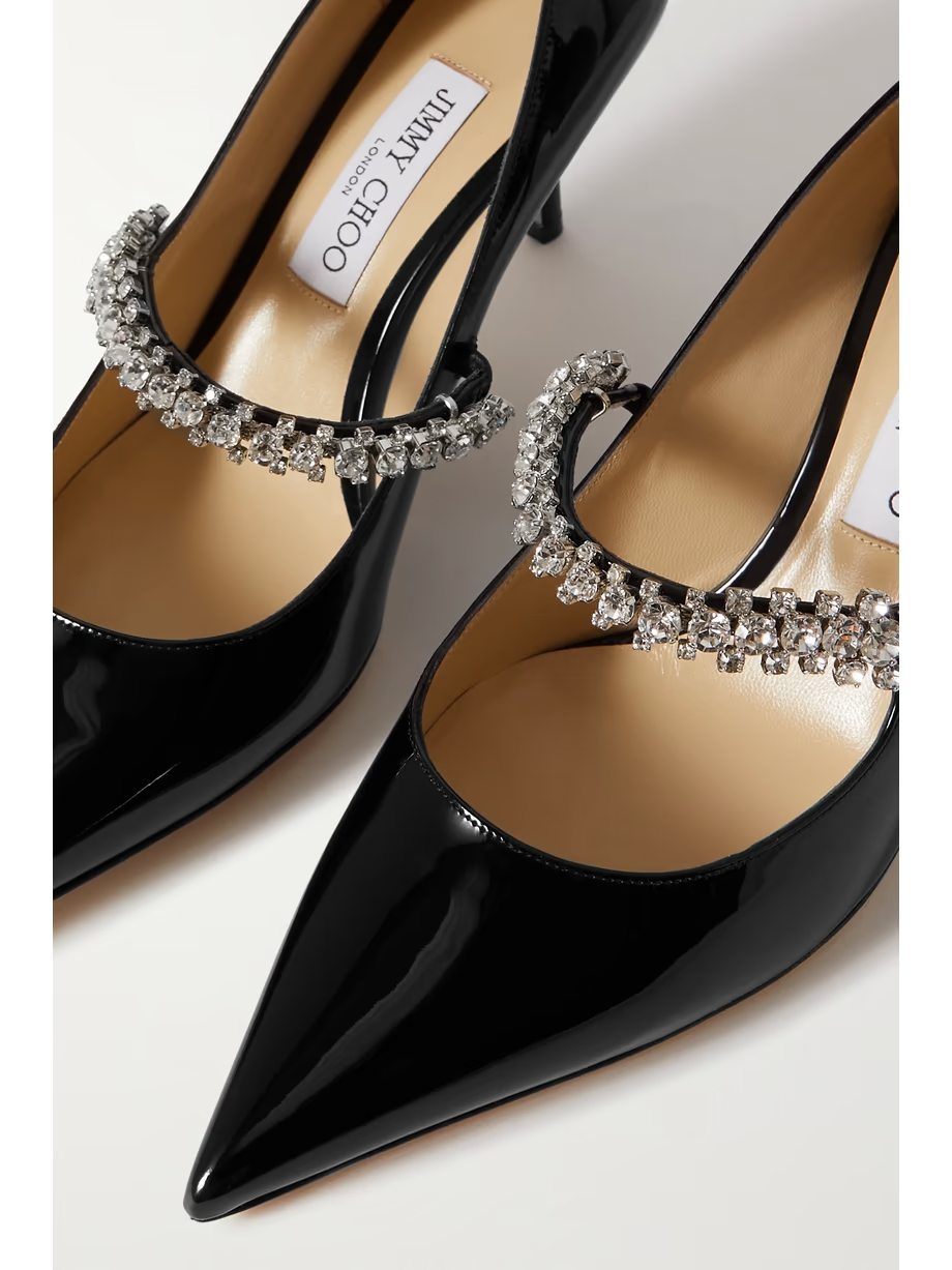 Bing 65mm crystal-embellished patent-leather pumps Bing 65mm crystal-embellished patent-leather pumps