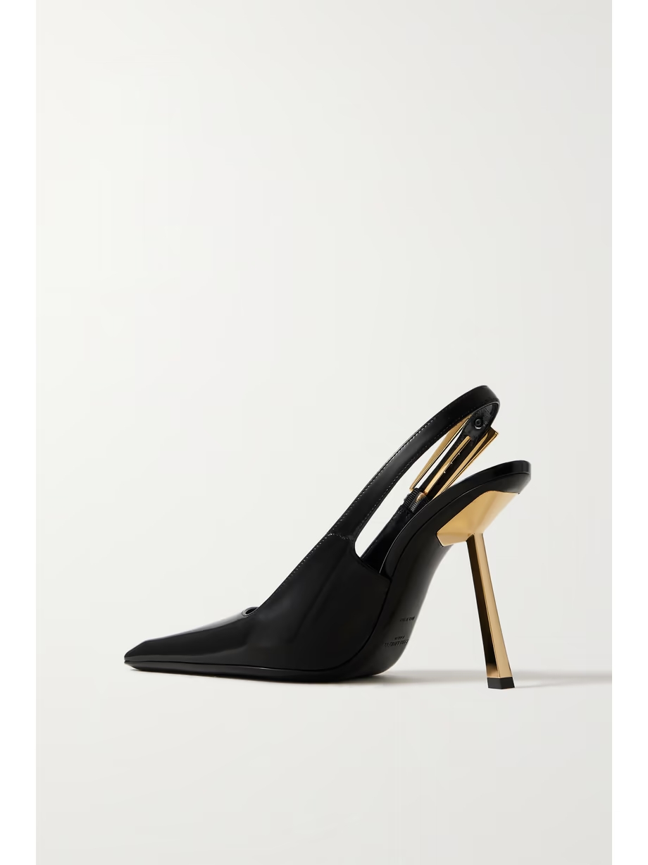 Lee patent-leather slingback pumps Lee patent-leather slingback pumps