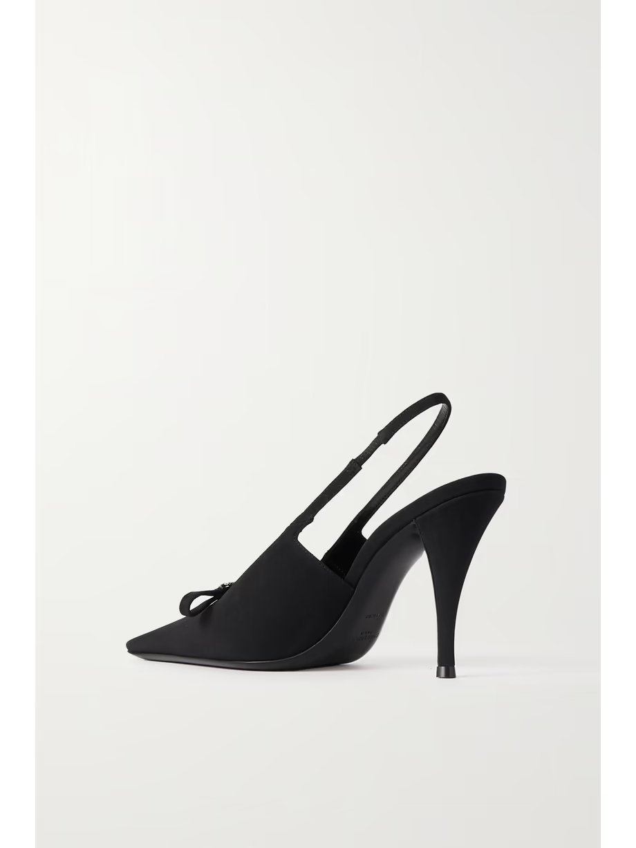 Crystal-embellished crepe slingback pumps Crystal-embellished crepe slingback pumps