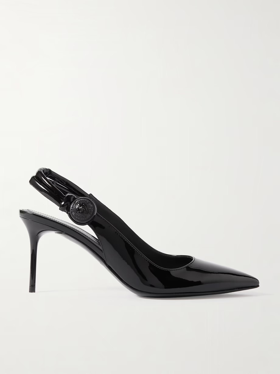 Alma embellished patent-leather slingback pumps Alma embellished patent-leather slingback pumps