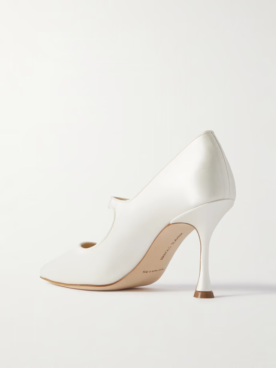 Campari Bridal 90 grosgrain-trimmed satin Mary Jane pumps Campari Bridal 90 grosgrain-trimmed satin Mary Jane pumps