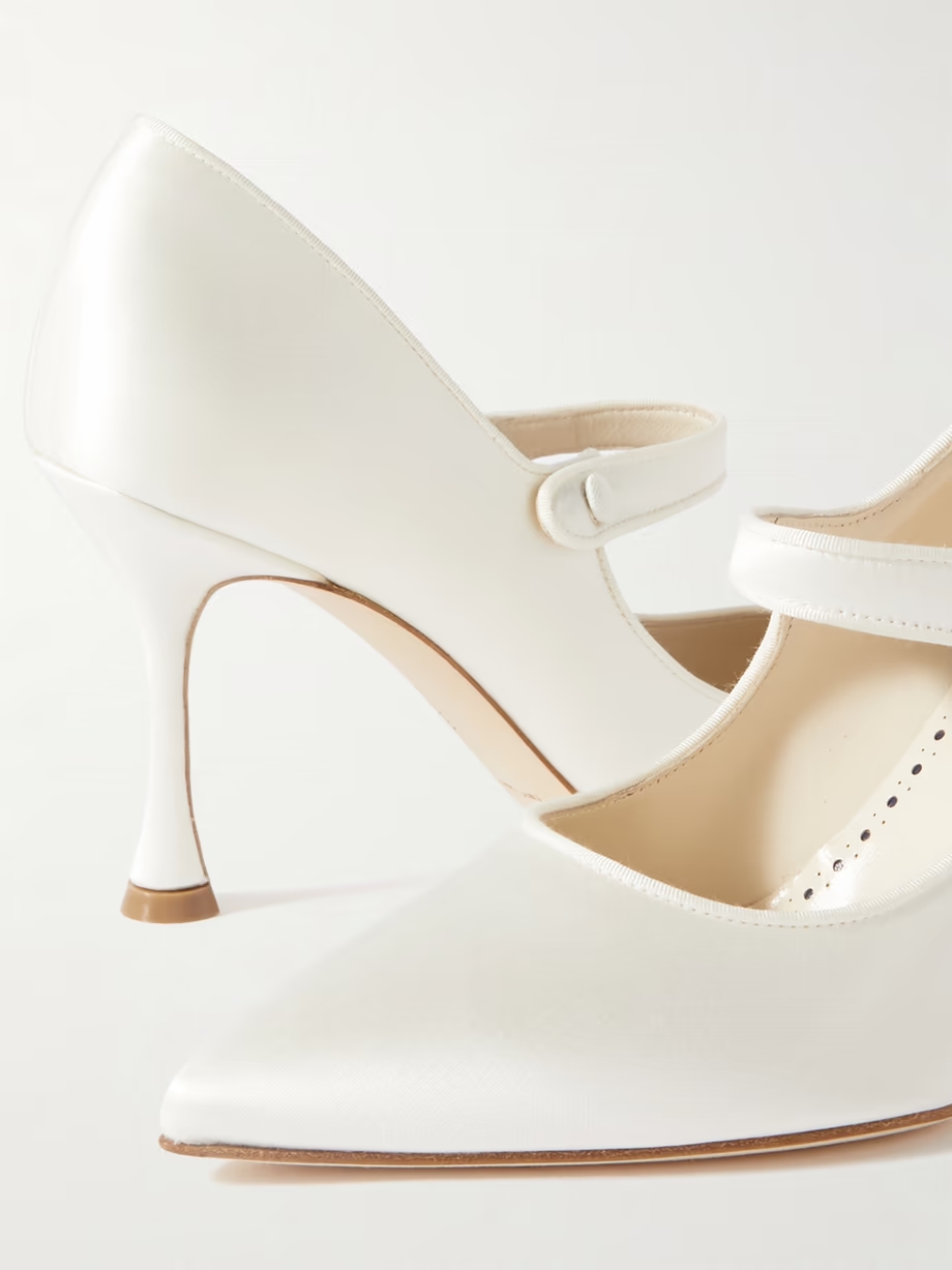 Campari Bridal 90 grosgrain-trimmed satin Mary Jane pumps Campari Bridal 90 grosgrain-trimmed satin Mary Jane pumps