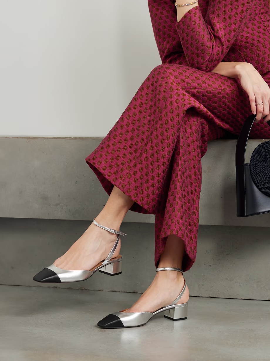 French Flirt 35 two-tone metallic leather Mary Jane pumps French Flirt 35 two-tone metallic leather Mary Jane pumps