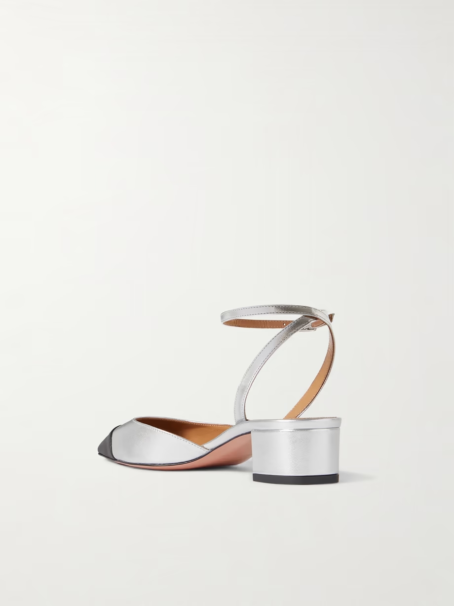 French Flirt 35 two-tone metallic leather Mary Jane pumps French Flirt 35 two-tone metallic leather Mary Jane pumps