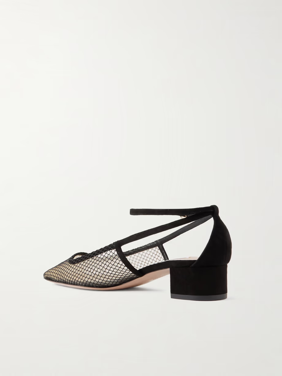 Forbidden Love 35 suede-trimmed mesh pumps Forbidden Love 35 suede-trimmed mesh pumps
