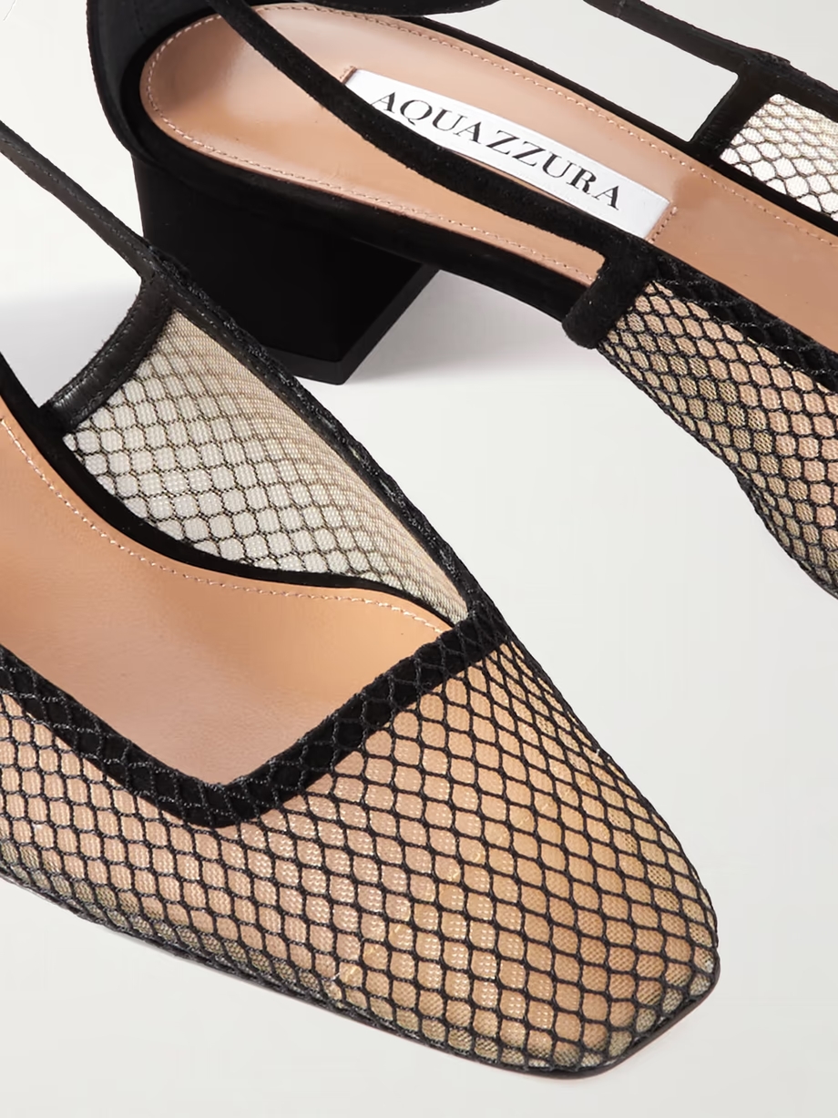 Forbidden Love 35 suede-trimmed mesh pumps Forbidden Love 35 suede-trimmed mesh pumps